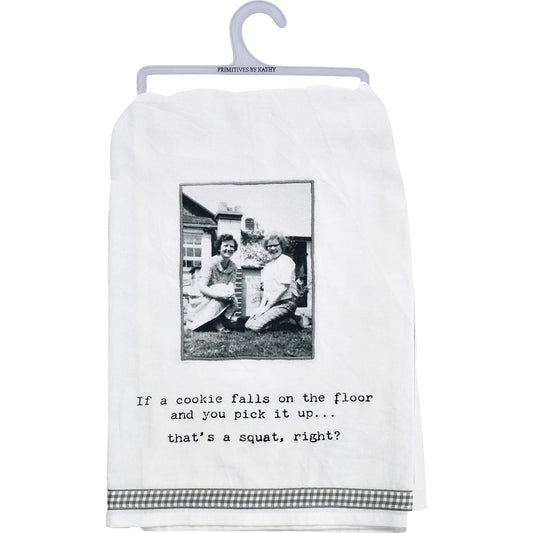 Primitives by Kathy 73090 Kitchen Towel, If A Cookie Falls On The Floor, 28-inch