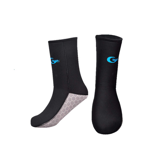 Yonsub 3mm/5mm Diving Socks Neoprene Beach Water Socks Flexible Anti Slip Wetsuit Boots for Men Women (Black-5mm, XXL)