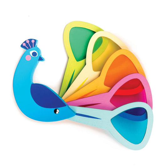Tender Leaf Toys - Peacock Colors - Wooden Colors Learning Toys for Toddlers, Kids, Pre-School Children Activity Game