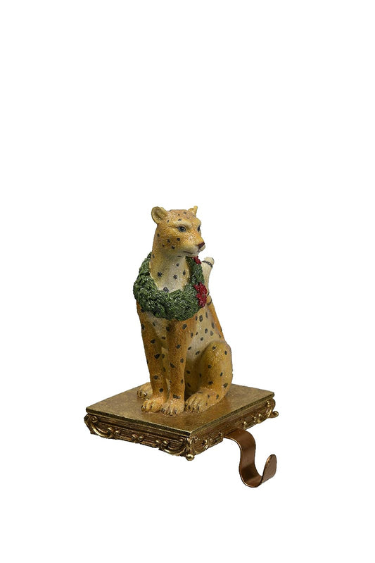 Comfy Hour Winter Holiday Home Collection Resin Cheetah Stocking Hanger with Metal Hook