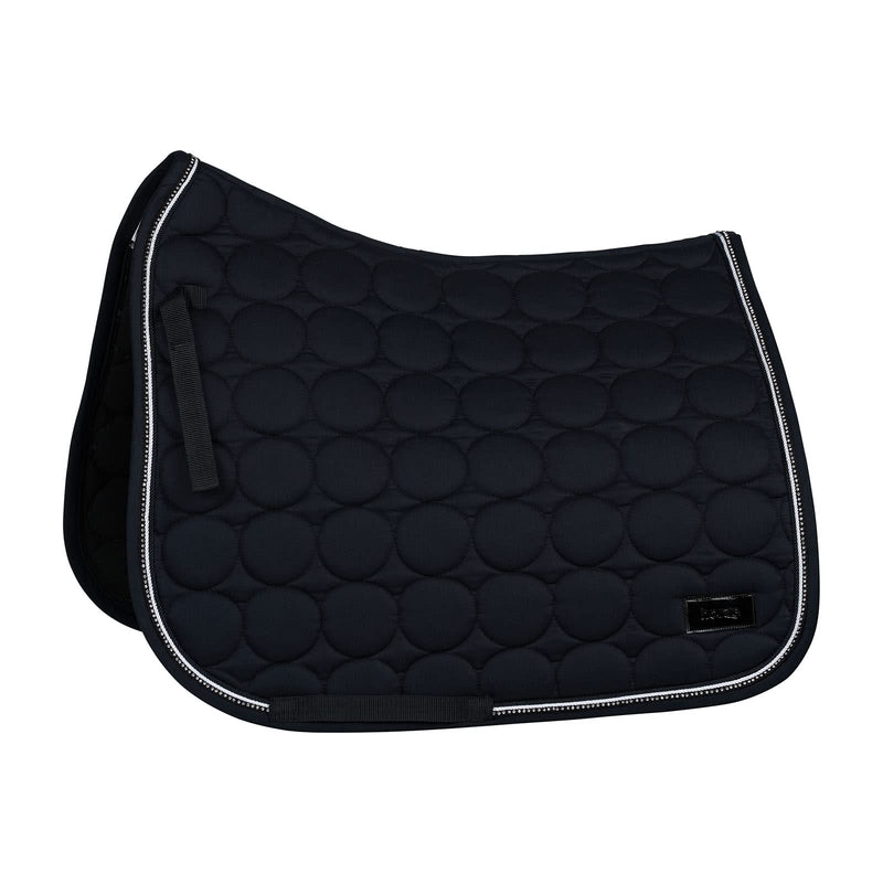 HORZE Marquess Quilted Quick-Dry Dressage Saddle Pad with Crystal Trim - Dark Navy - Horse