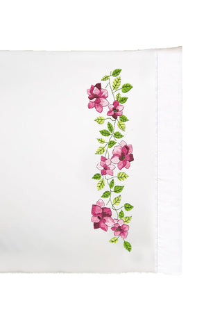 Design Works Crafts Pink Roses Stamped for Embroidery Pillowcases
