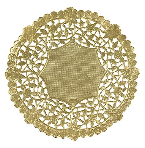 Hygloss Products 6 Inch Gold Foil Doilies - Round Doilies Made in the USA, 12 Pack