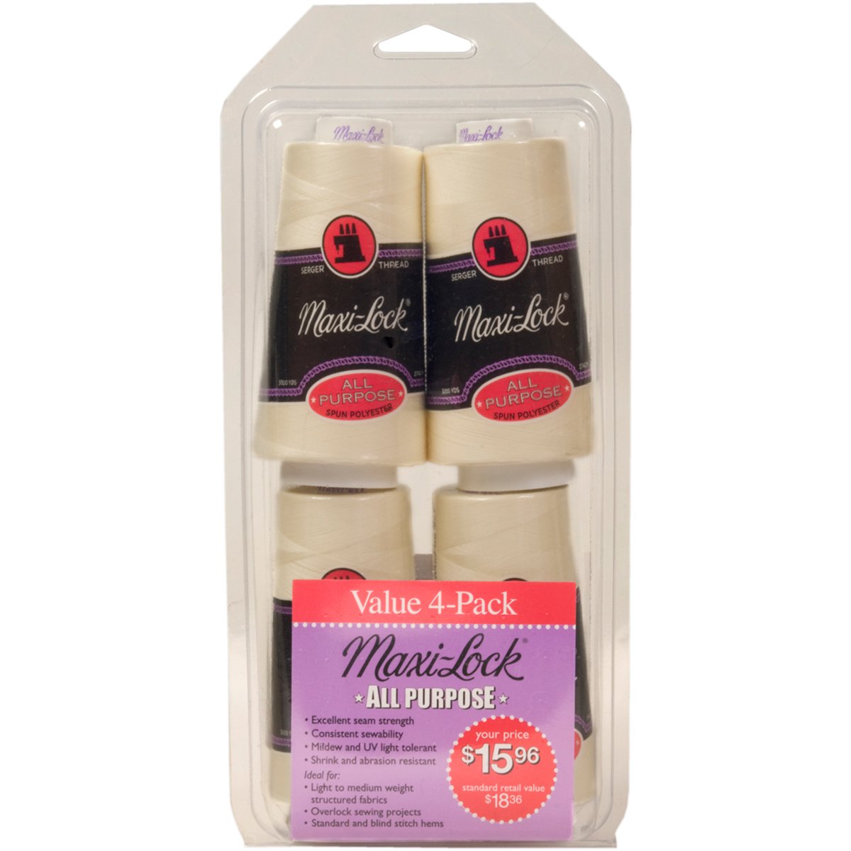 American & Efird Yarn, 4 Count (Pack of 1), Eggshell