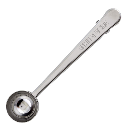 Creative Brands SB Design Studio D4421 SIPS Stainless Steel Coffee Clip/Scoop, 6.75-Ounces, Grab Life