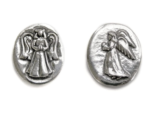 Basic Spirit Angel Pocket Token Coin -Handcrafted Pewter Gift for Coin Collecting with Inspirational Words(Faith/Protection) 2 Sets