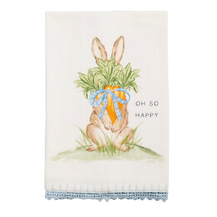 Mud Pie Towel, 26" x 16 1/2", Oh So Happy