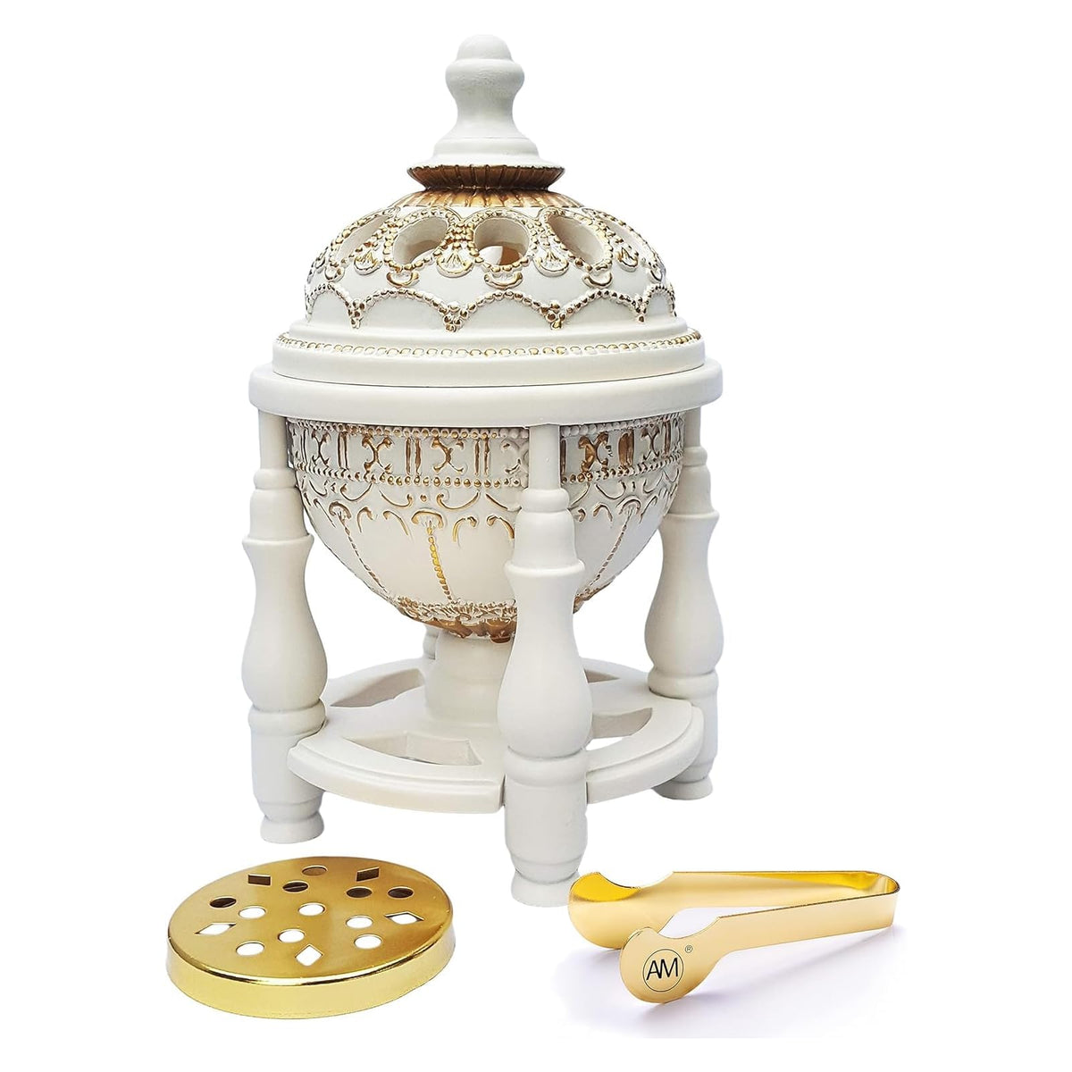 AM Incense Holder, 4 Pillar White