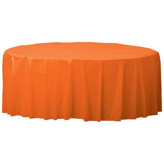 Amscan Tablecloth, 84" (Round), Orange Peel