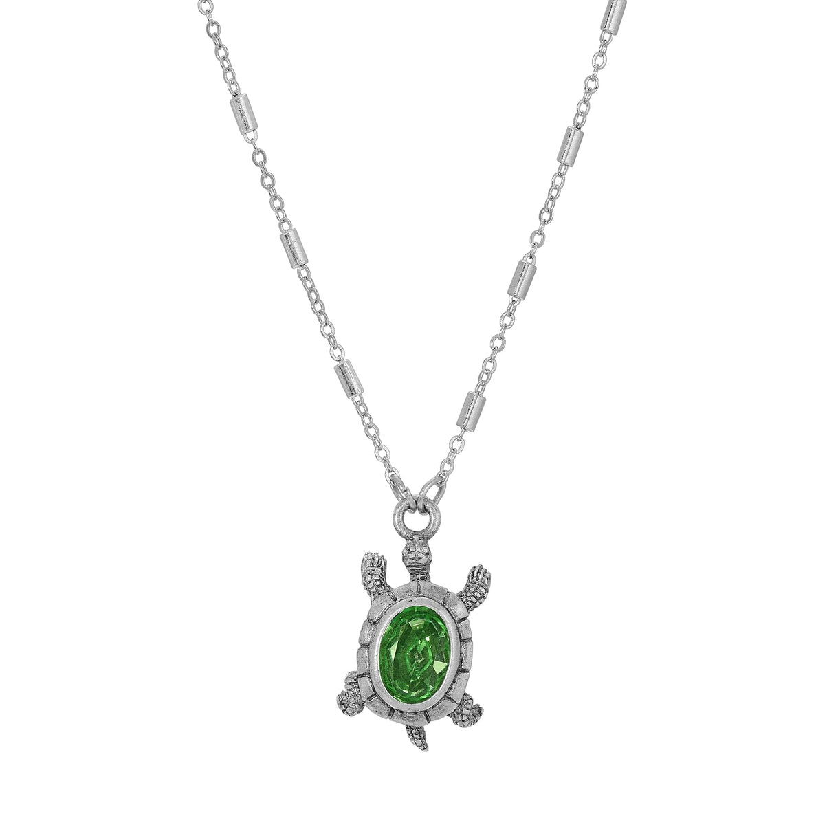 1928 Jewelry Company Necklace, 18"L x 1.33"H x 0.76"W, Green
