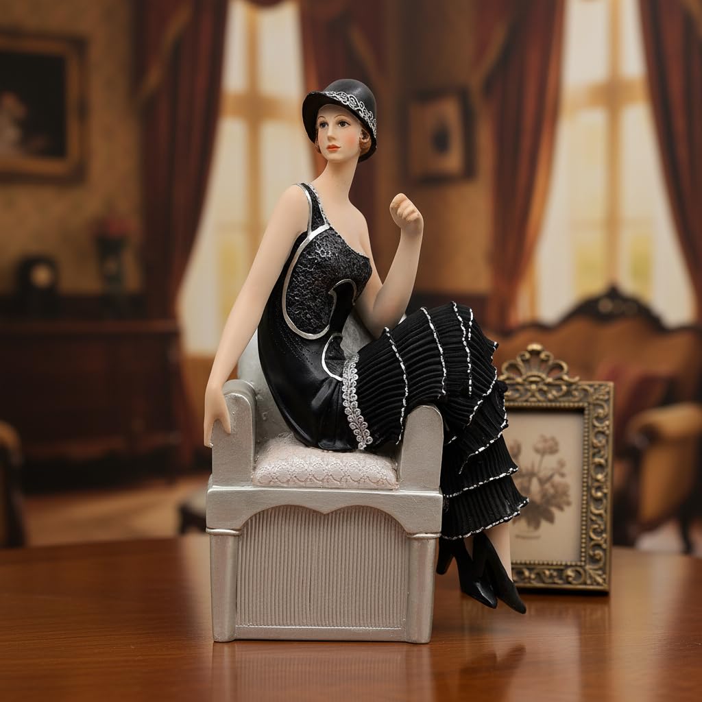 Comfy Hour 10 Inch Victorian Figurine, Vintage Lady Statuette