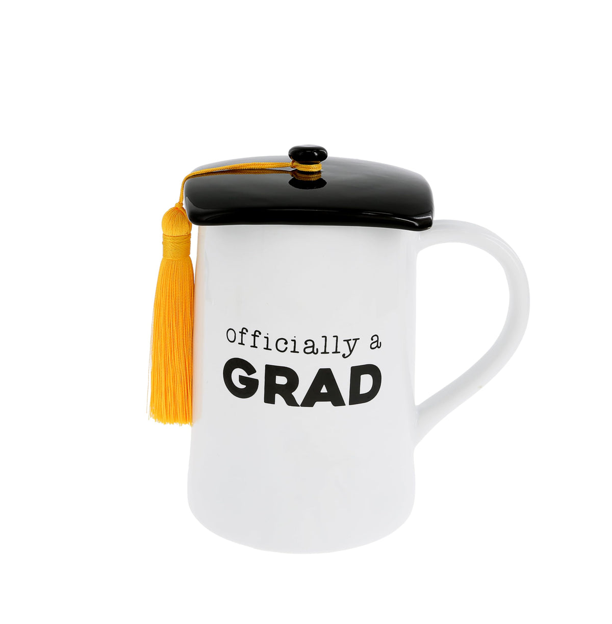 Pavilion - Officially A Grad - 17 oz Coffee Mug Tea Cup Graduation Cap Lid Tassel High School College Associates Bachelors Masters Doctorate Degree Congrats Graduate