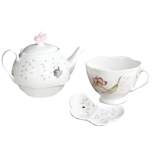 Lenox Butterfly Meadow Stackable Tea-For-One Set