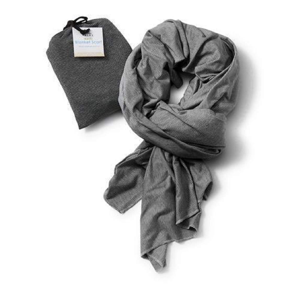 Bucky Jersey Stripe Travel Comfort, Blanket Scarf, Black Stripe (551253)