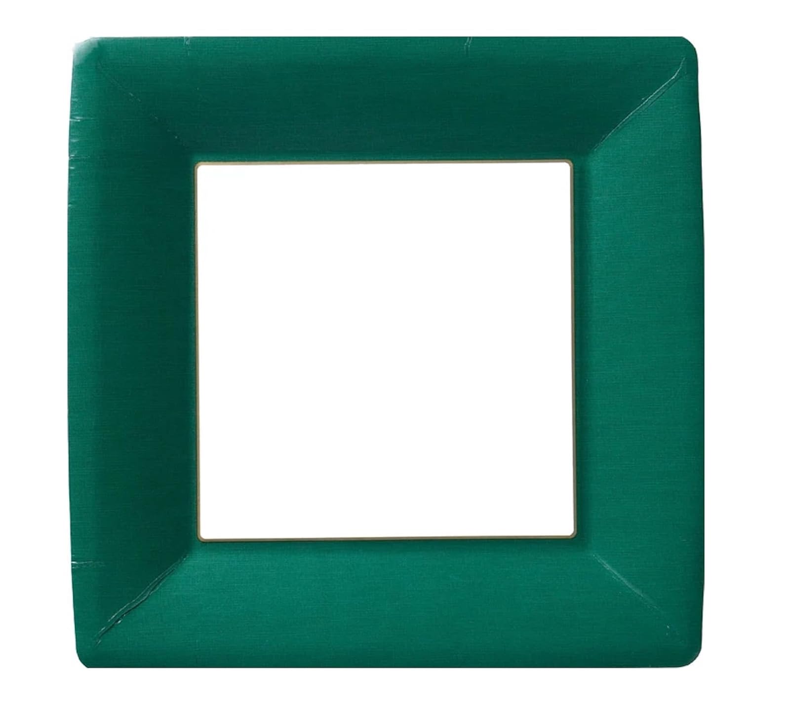 Boston International Ideal Home Range IHR Square Disposable Dinner Paper Plates, 10-Inches, Classic Linen Dark Green