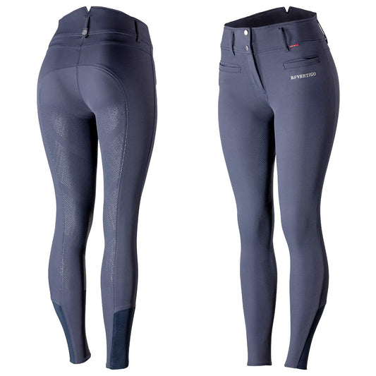 B Vertigo Tiffany Women's Silicone Full Seat Breeches -Dark Navy - US 26