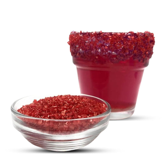 Ultimate Baker Snowy River Red Cocktail Sugar - Kosher Certified Naturally Colored Red Cocktail Rimmer (1lb, Medium Crystal)