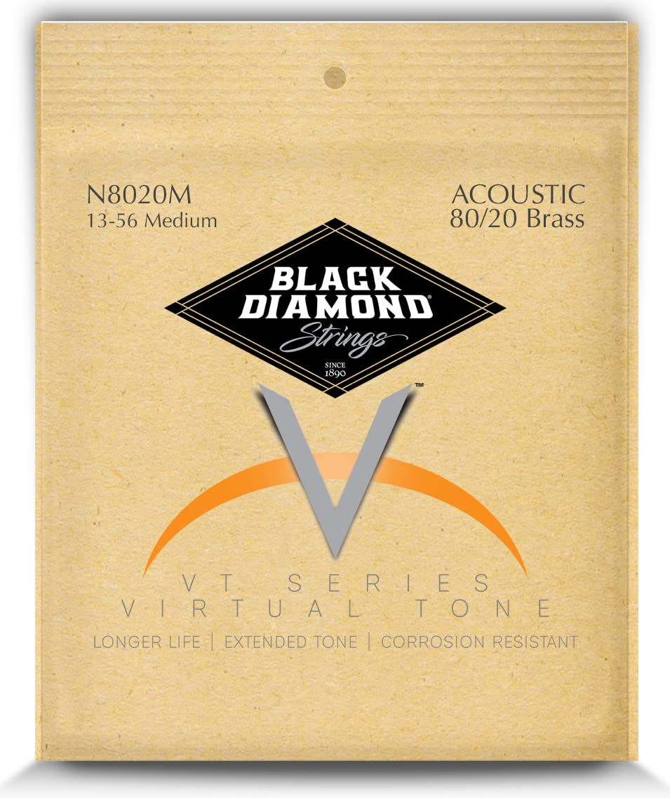 Black Diamond Strings® N8020M Acoustic 80/20 Brass Wound Medium .013P.017P.026B.035B.046B.056B