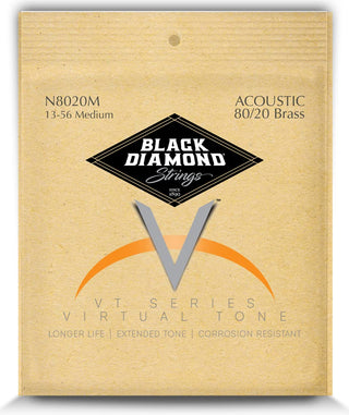 Black Diamond Strings® N8020M Acoustic 80/20 Brass Wound Medium .013P.017P.026B.035B.046B.056B