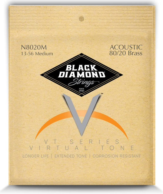 Black Diamond Strings® N8020M Acoustic 80/20 Brass Wound Medium .013P.017P.026B.035B.046B.056B