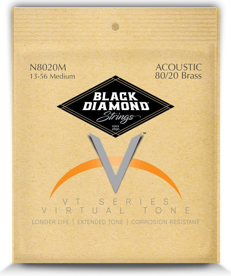 Black Diamond Strings® N8020M Acoustic 80/20 Brass Wound Medium .013P.017P.026B.035B.046B.056B