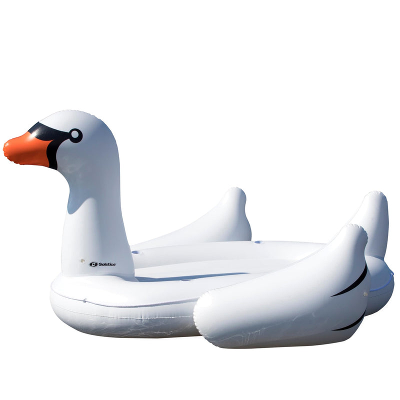 Solstice Giant 105" Inflatable Mega Swan Ride-On Float Raft Island, Multicolor, One Size