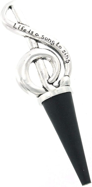 Basic Spirit Treble Clef Pewter Wine Bottle Stopper Gift Boxed