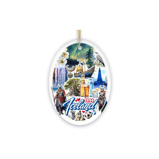 OrnamentallyYou Hanging Ornament, 3 inches, Artistically Majestic Iceland Landma