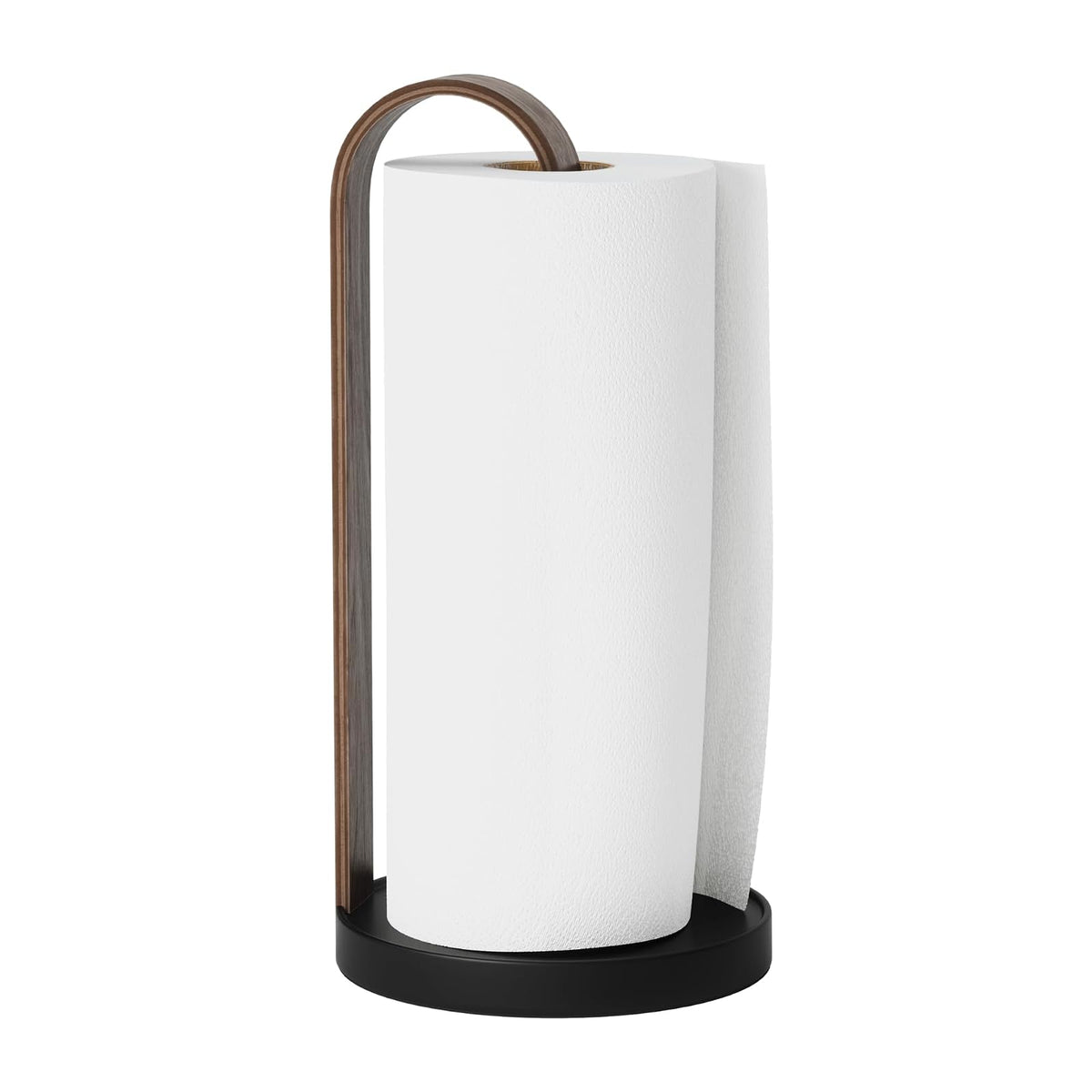 Umbra Napkin Holder, 13.87 x 6.87 inches, Black/Walnut
