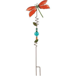 Sunset Vista Designs Anchor Stake, Orange Dragonfly, Whimsical
