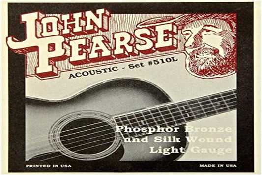 LPD Music John Pearse Strings 510L For Acoustic Guitar - Phosphor Bronze And Silk Wound - Light Gauge 11-49