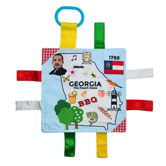 Baby Jack Georgia Baby Tag Crinkle Me Stroller Toy Lovey for Tummy Time, Sensory Play, Traveling and Photography