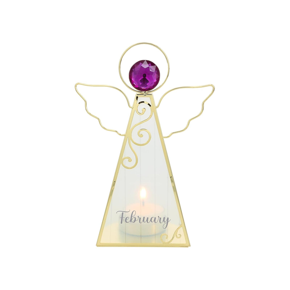 Pavilion Gift Company Candle Holder, 4.5", Gold, Purple