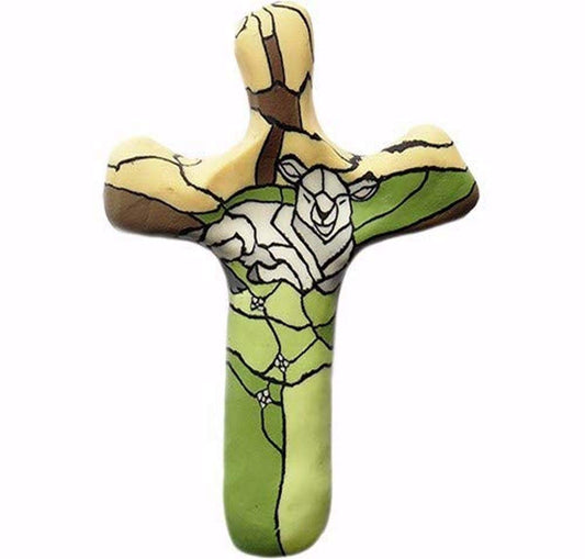 First & Main Calypso Studios by First & Main 3" Lamb of God Comforting Clay Pocket Cross