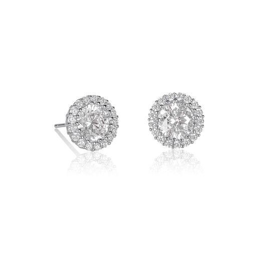 Diamond Treats Earring, 10.5mm, Clear-Silver