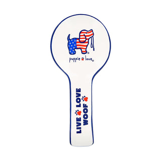 Pavilion Gift Company Spoon Rest, 9.25, White, Red, Blue