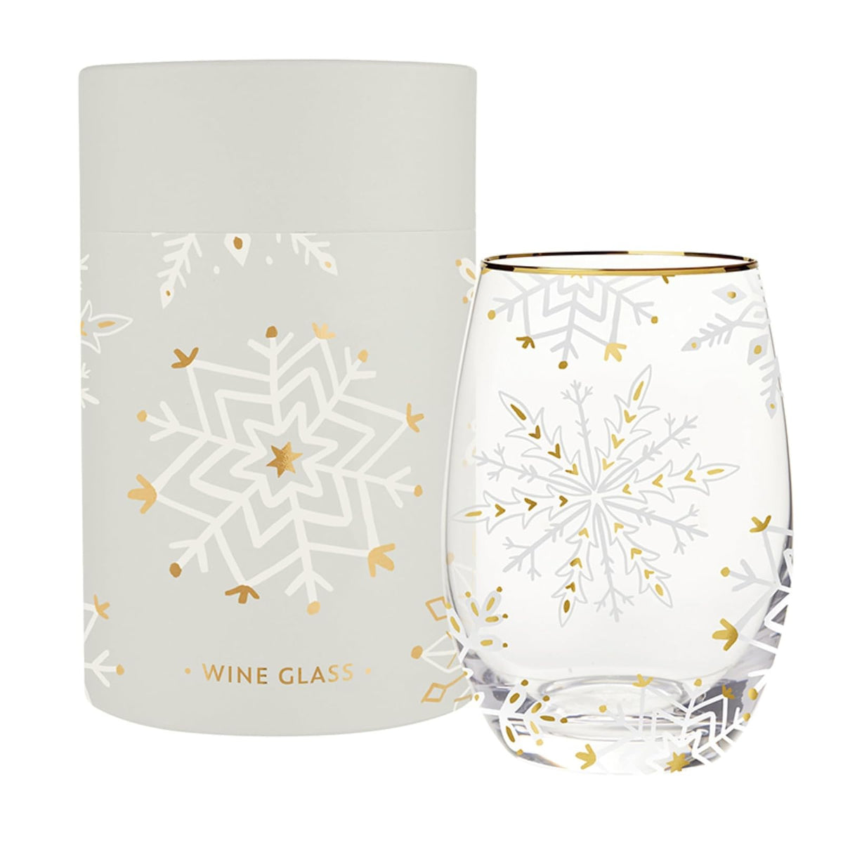 Santa Barbara Design Studio Drinking Cup, 17 Ounces, Gold Foil Snowflake