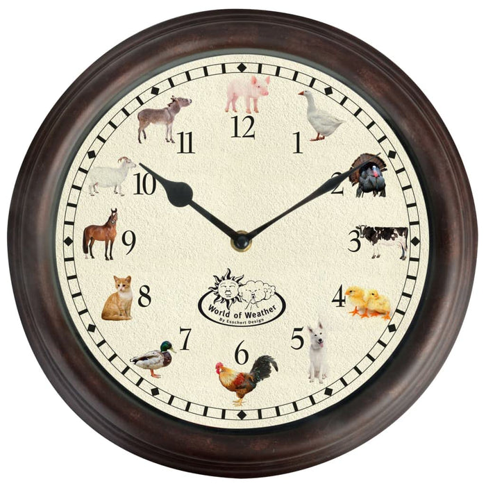 Fallen Fruits Esschert Design World of Weather Farmyard Animal Indoor Wall Clock 12"