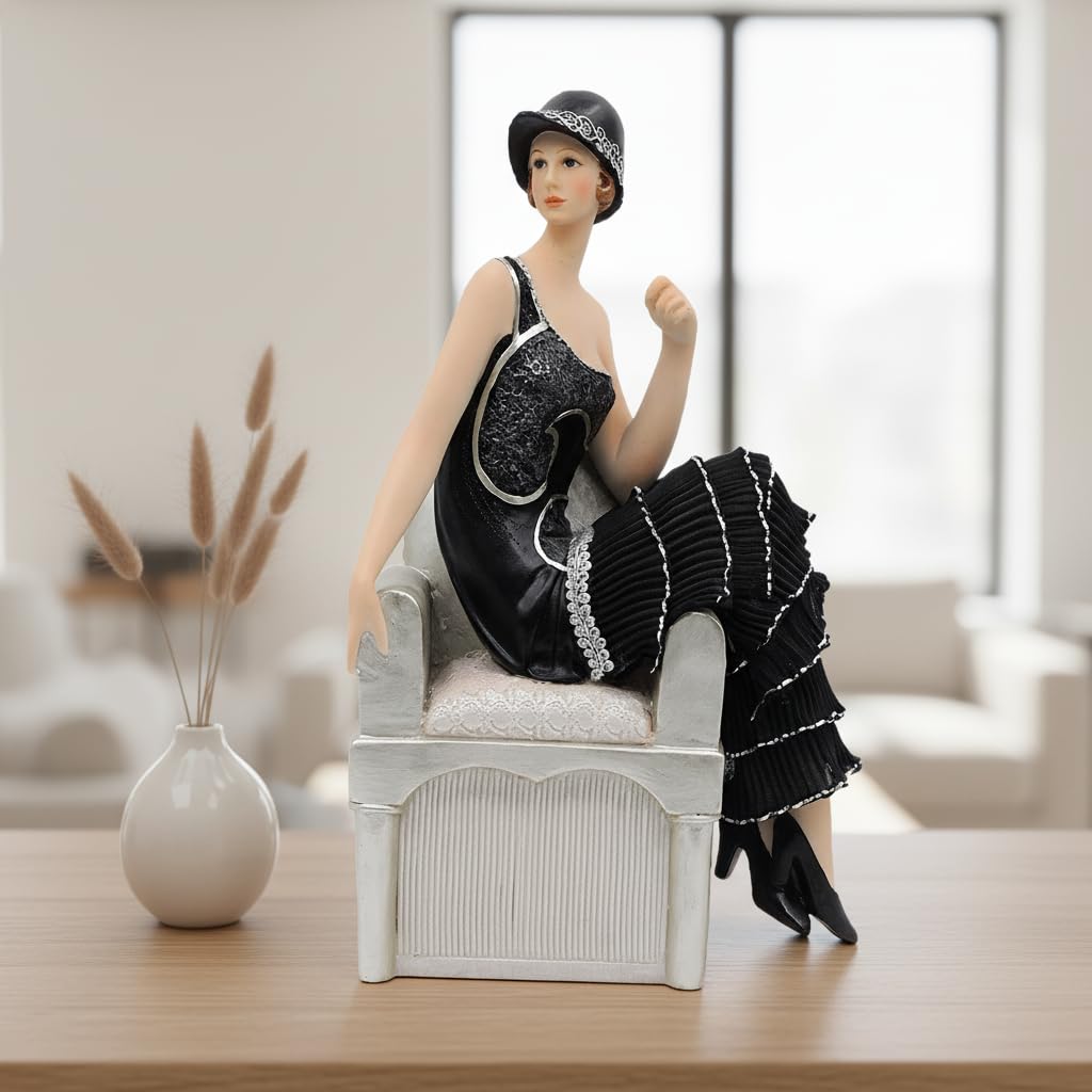 Comfy Hour 10 Inch Victorian Figurine, Vintage Lady Statuette