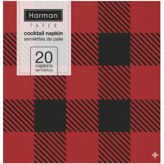 Harman Disposable Napkin, 5" x 5", Red