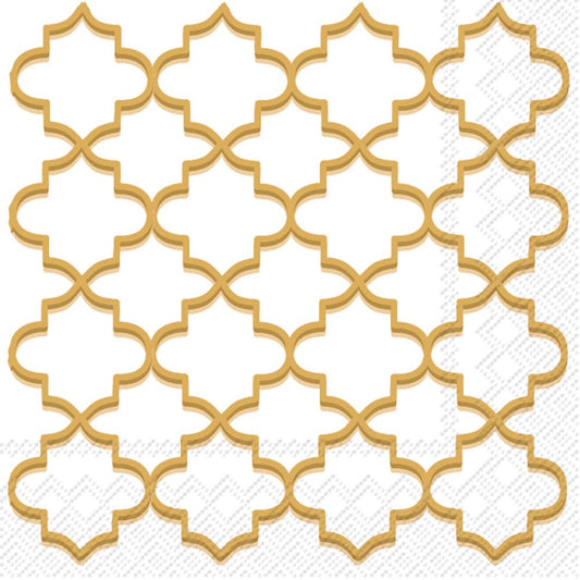 Boston International IHR Paper Napkins, 20-Count Lunch Size, Gold
