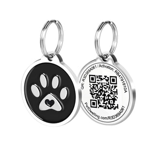 Pet Dwelling Label, 1.14 inches diameter, Black Paw