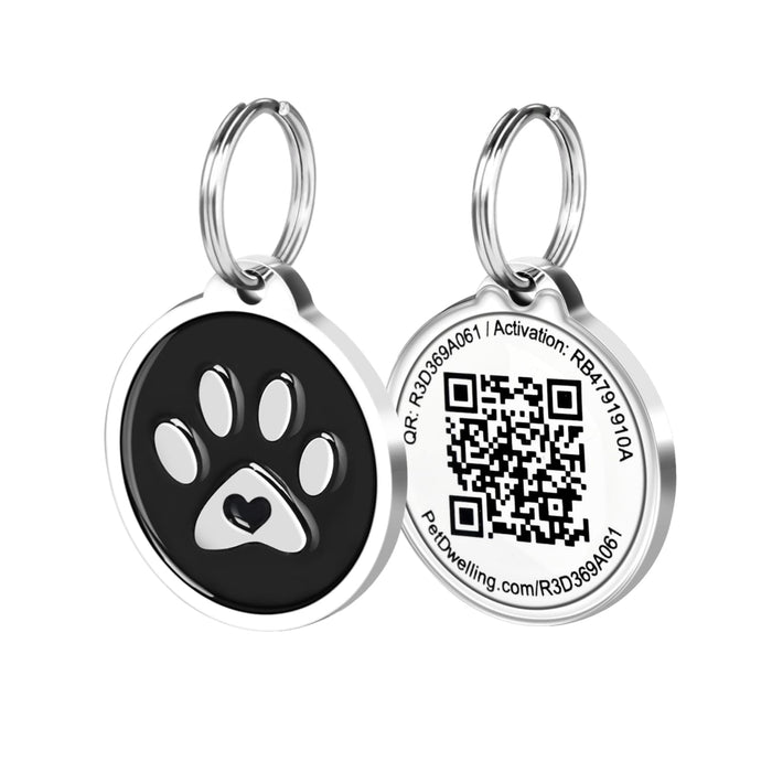Pet Dwelling Label, 1.14 inches diameter, Black Paw