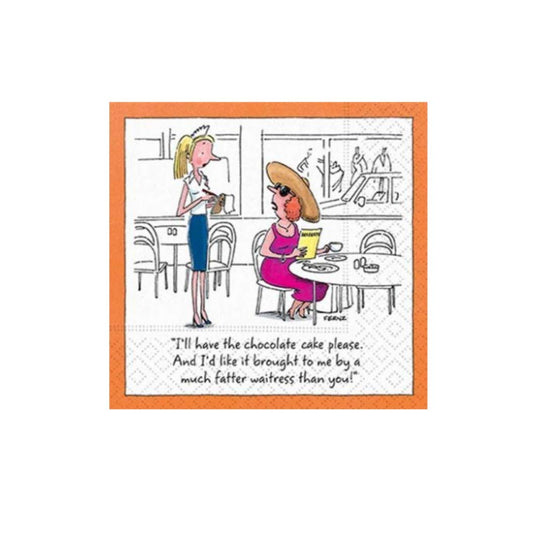 Design Design 624-09781 Chocolate Cake Beverage Napkin, Multicolor