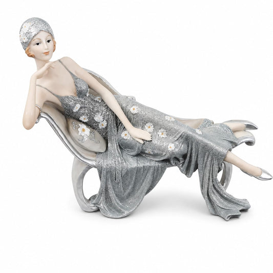 Comfy Hour 8 Inch Victorian Lady Figurine, Reclining Chair Statue