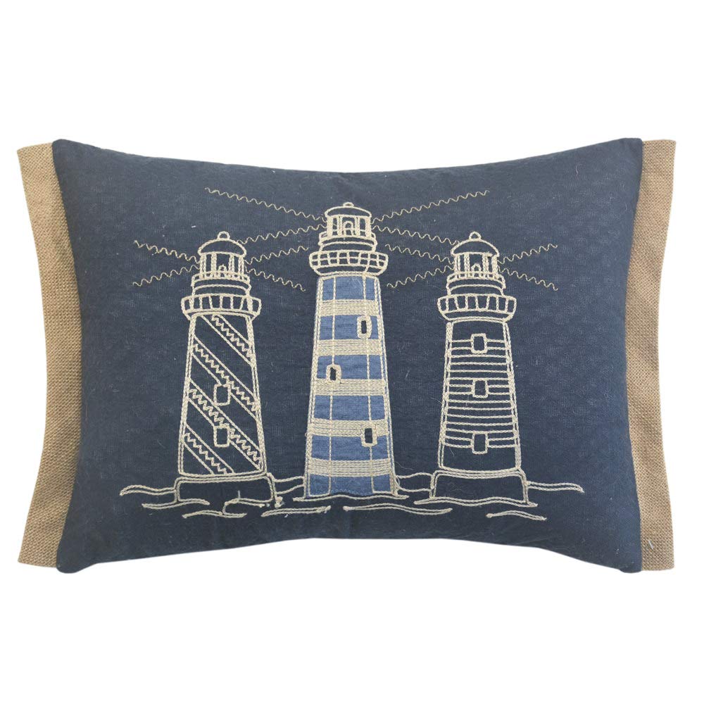 Comfy Hour 18 x 13 Inch Nautical Pillow, Lighthouse Throw Pillow