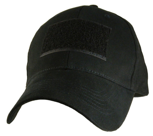 Eagle Crest Hook & Loop Front Patch Tactical Cap, Black