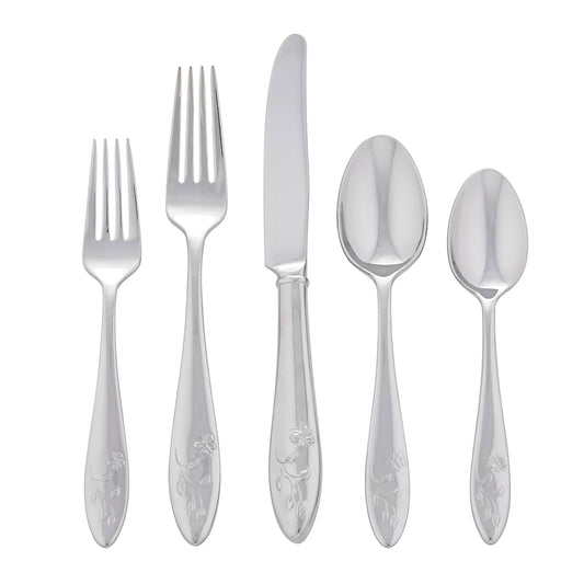 Lenox Butterfly Meadow 65-Piece Flatware Set, 11.30, Metallic