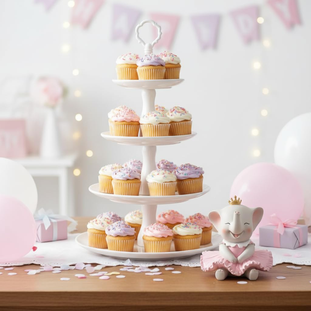 Comfy Hour 3.4 Inch Elephant Cake Topper Girl Figurine, Pink Ballerina