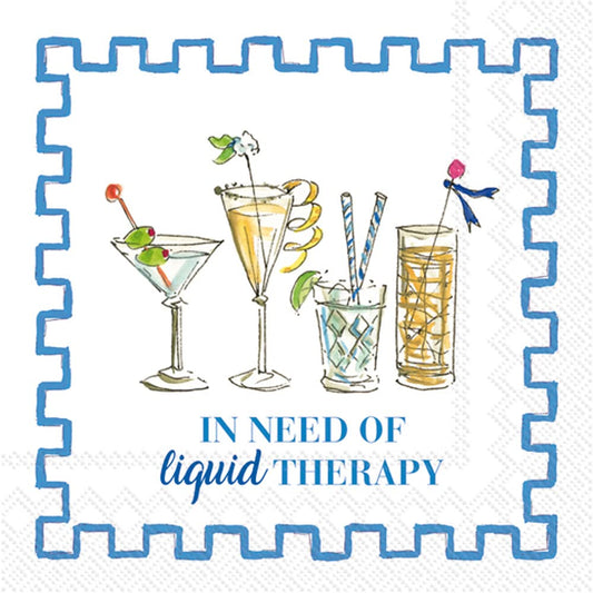 Boston International IHR Ideal Home Range 3-Ply Paper Napkins Rosanne Beck Collections, 20-Count Cocktail Size, Liquid Therapy